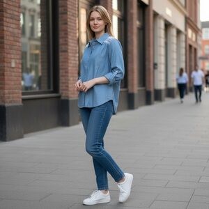 💗 Blue Button Long Sleeve Top
New